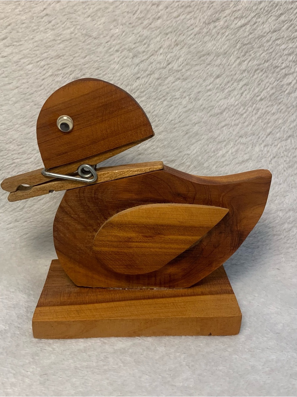 Vintage Cottagecore Folk Art Wooden Duck Recipe Card Holder